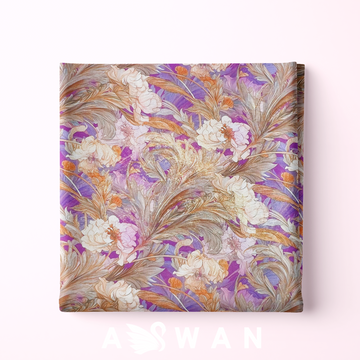 Floralia Violette 3D Metallic Silk