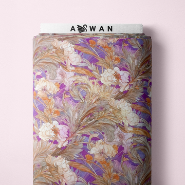 Floralia Violette 3D Metallic Silk