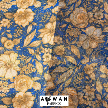 Royal Bloom Metallic Silk + Metallic Chiffon Set