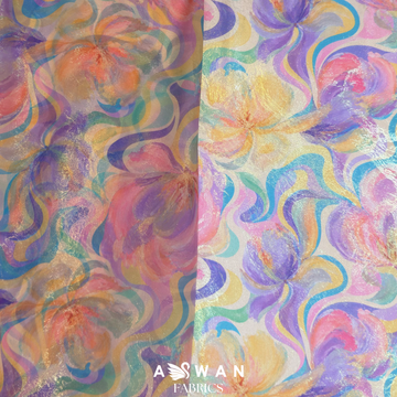 PAVOSHI METALLIC SILK + METALLIC CHIFFON SET