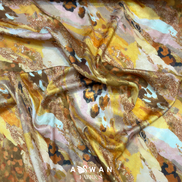 OCHRE METALLIC JACQUARD SILK