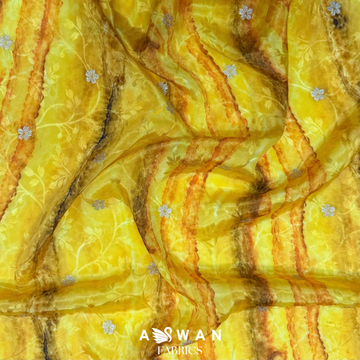 LEHERIYA CREPE JACQUARD ZARI SILK (حرير مطفي)